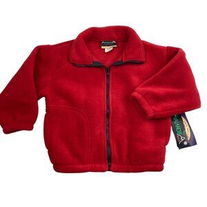 New Vintage 90s Avalanche Wear Kids Red Polar Fleece Jacket Size 4 SM Very Warm